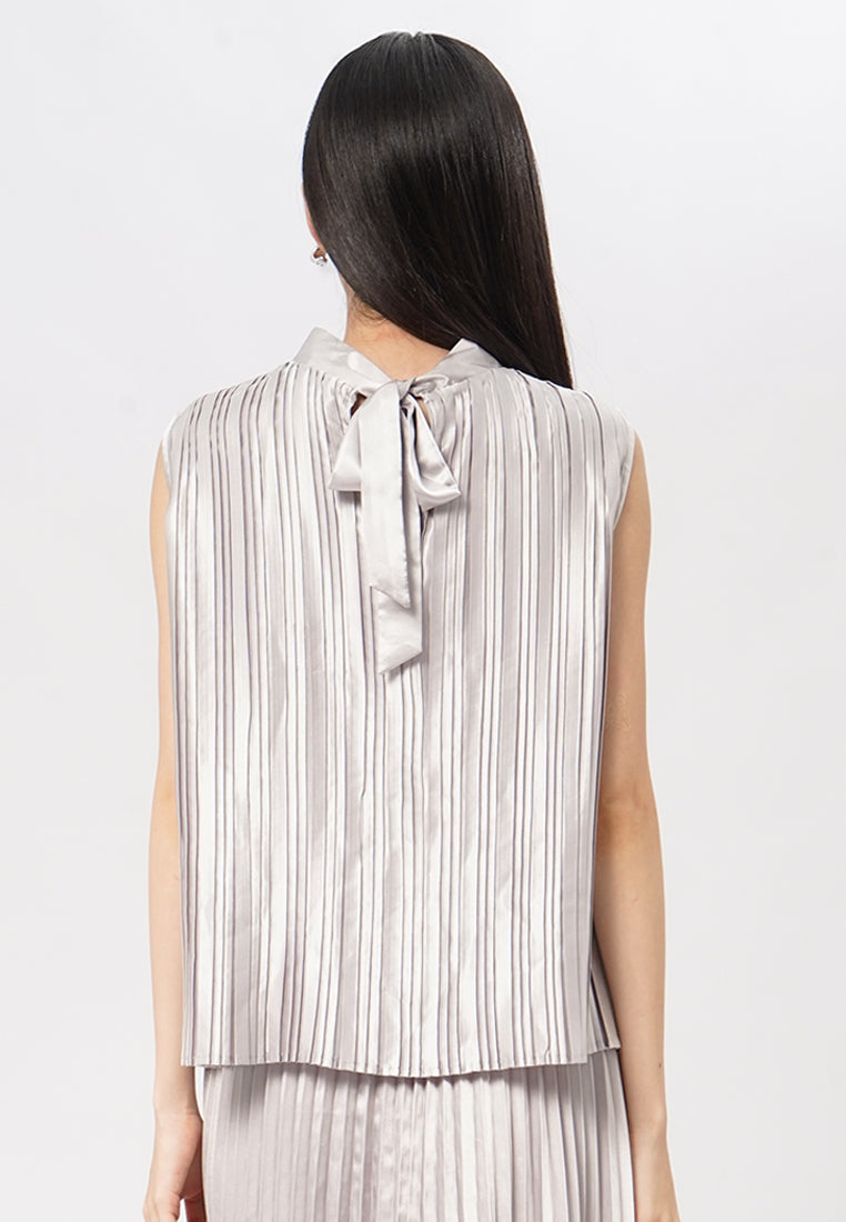 Pleated Sleeveless Top