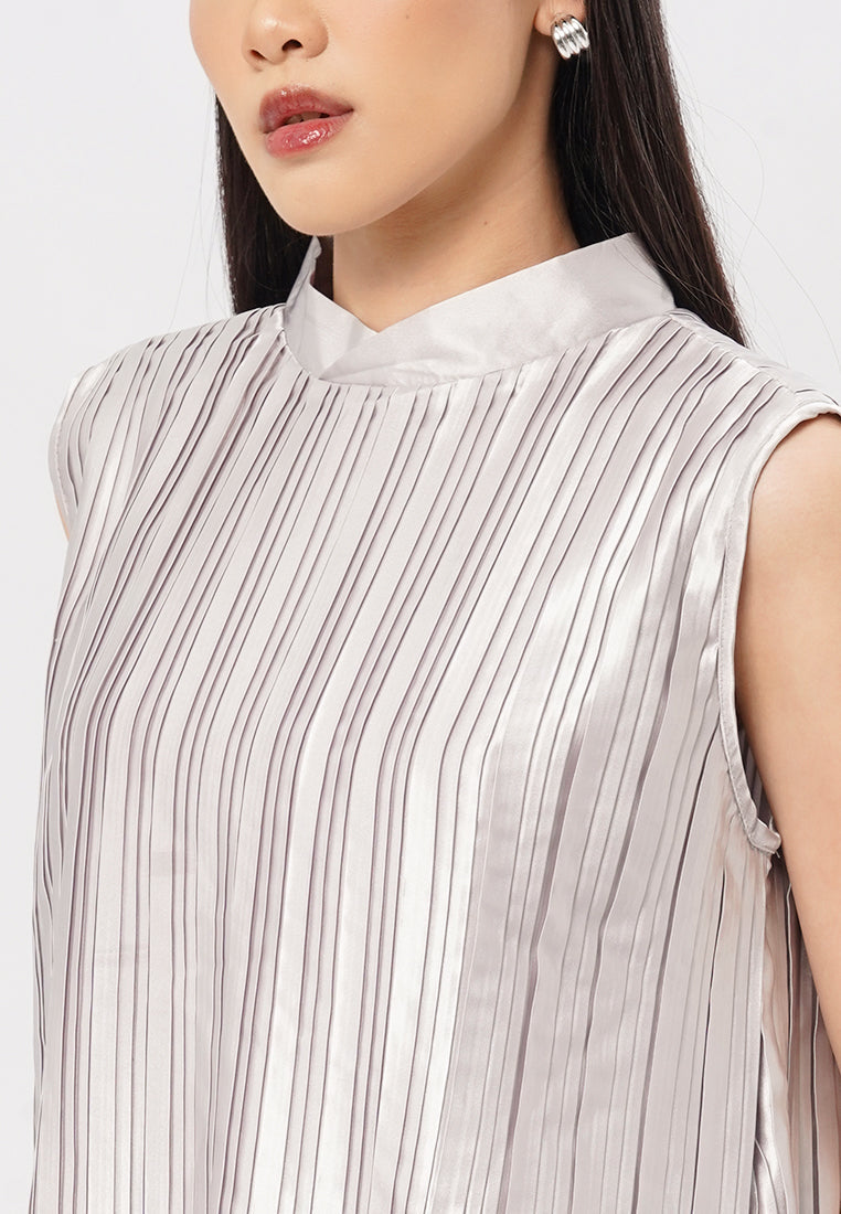 Pleated Sleeveless Top