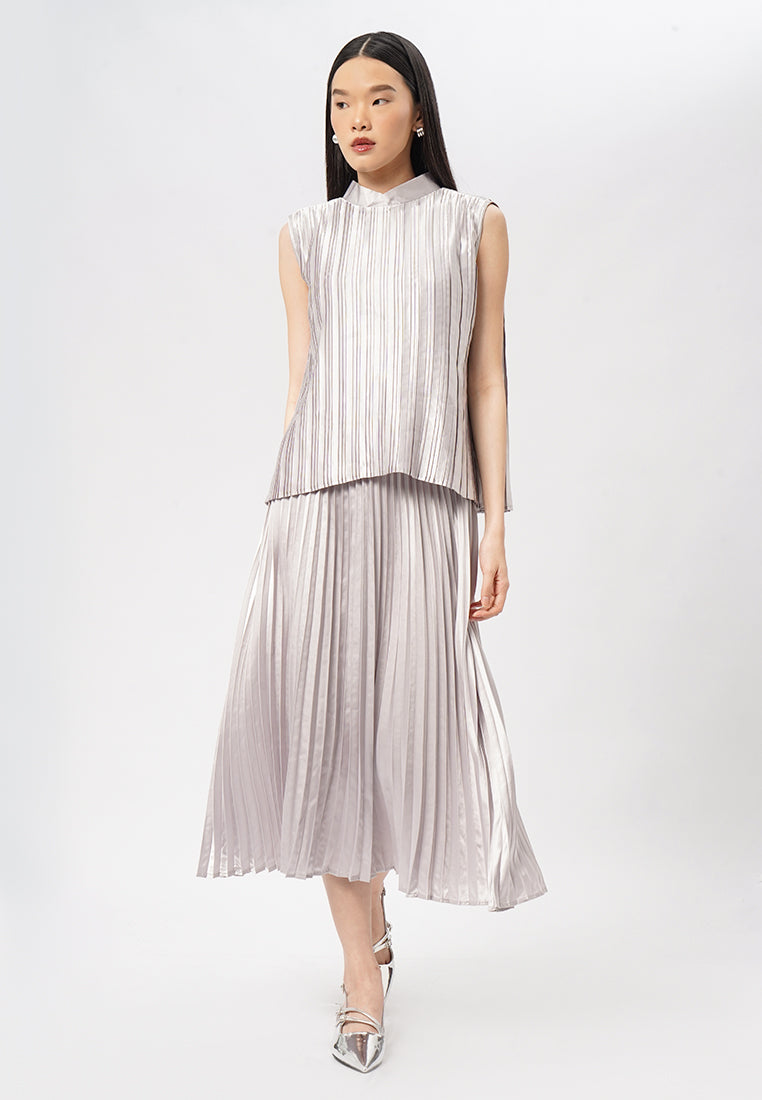 Pleated Sleeveless Top