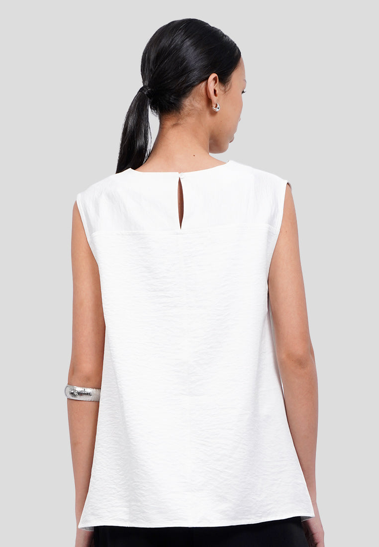 Draped Neck Sleeveless Top