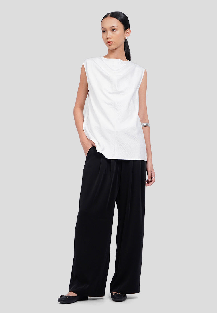 Draped Neck Sleeveless Top