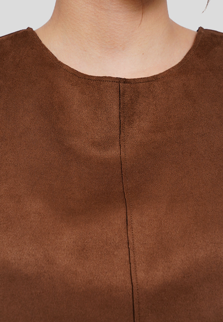 Sleeveless Cropped Suede Top
