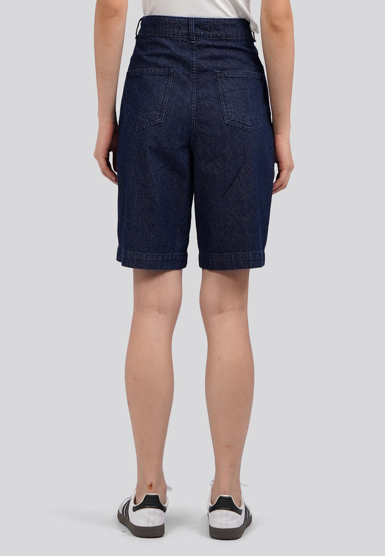 Straight Leg Denim Shorts