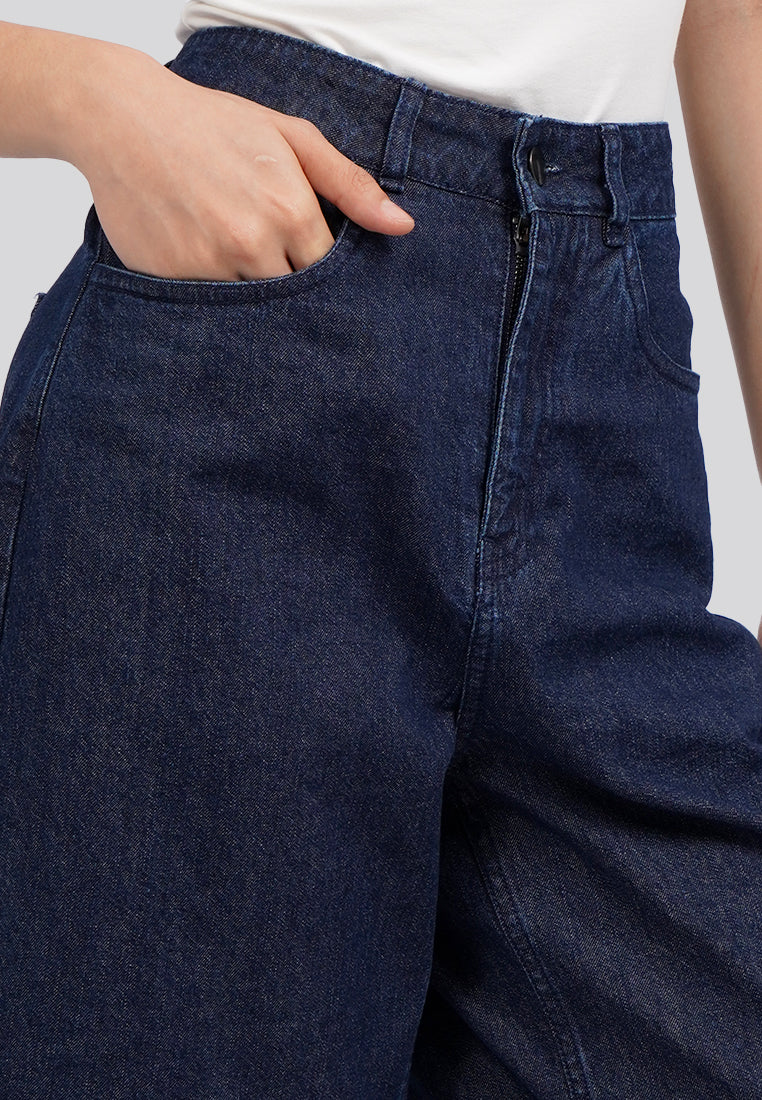Straight Leg Denim Shorts