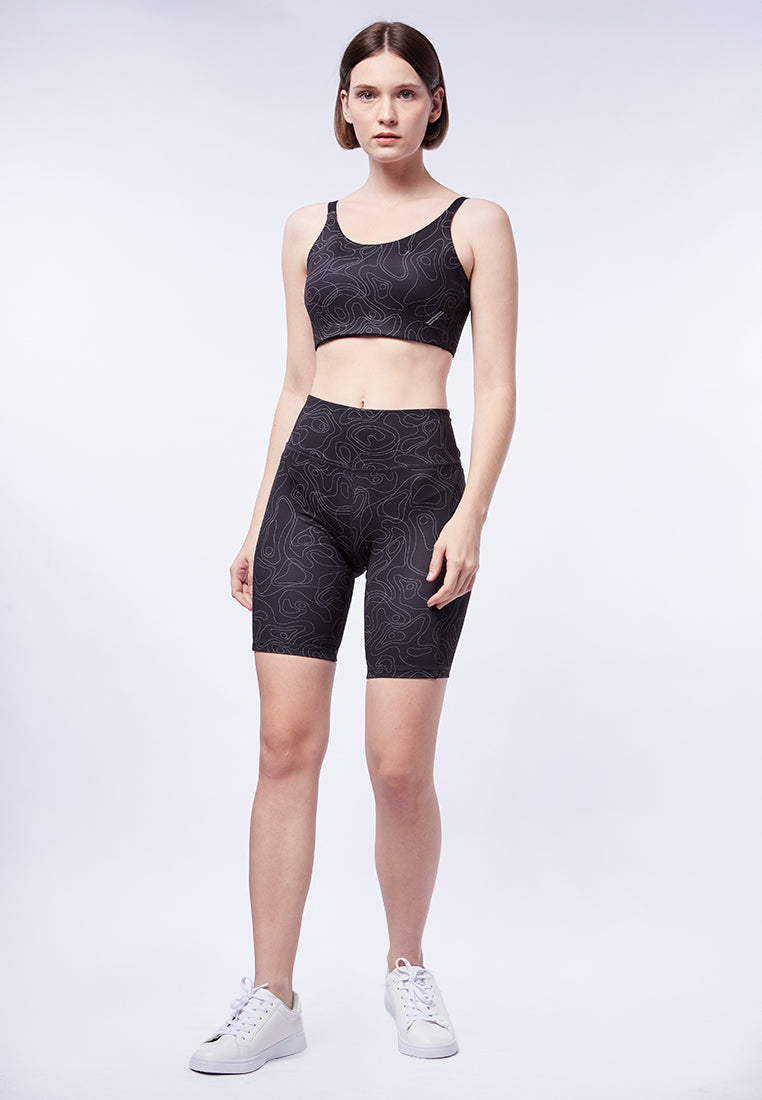 Printed Biker Legging with One Side Pocket