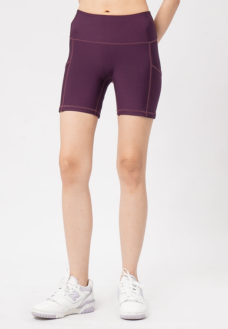 5" Biker Short Pants Plum