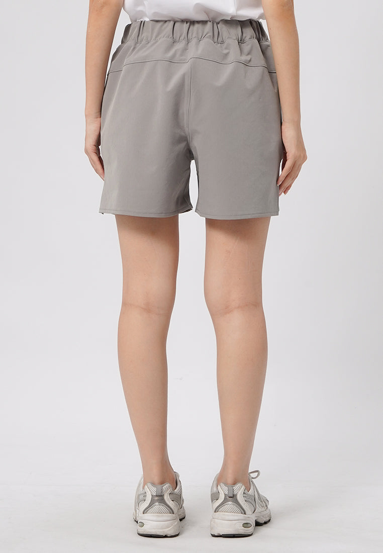 4" High Rise Train Shorts Grey