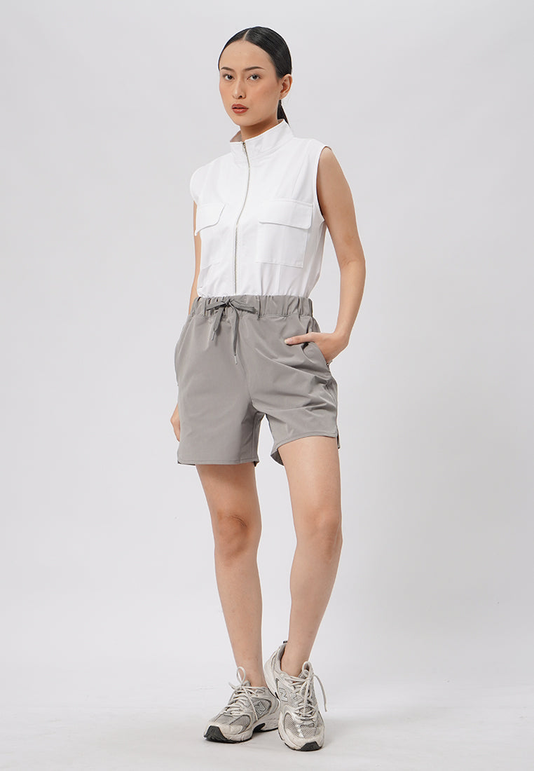 4" High Rise Train Shorts Grey