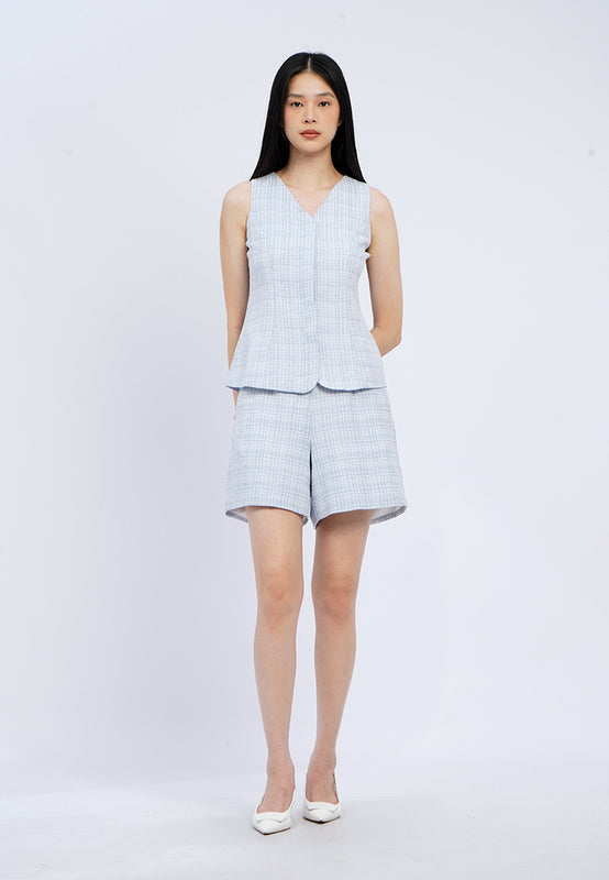 High Rise Tweed Shorts