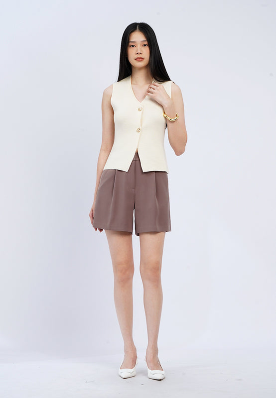 Regular Fit Pleated Shorts
