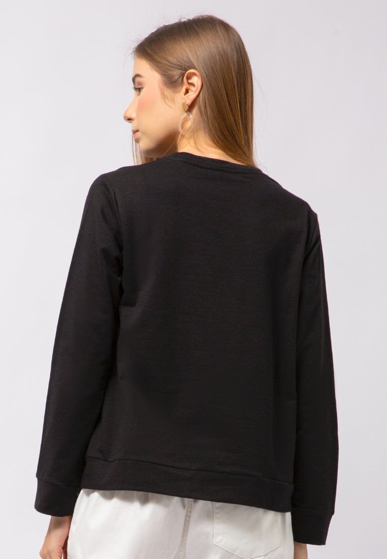 Embroidered Long Sleeve Sweatshirt