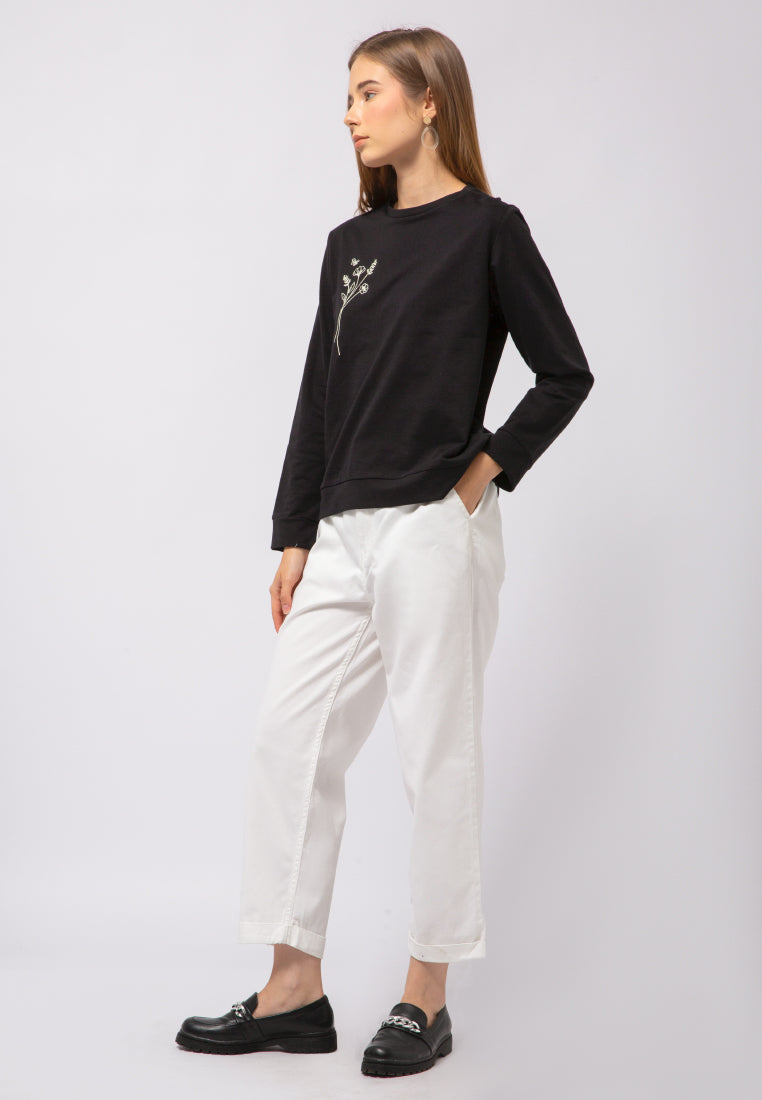 Embroidered Long Sleeve Sweatshirt