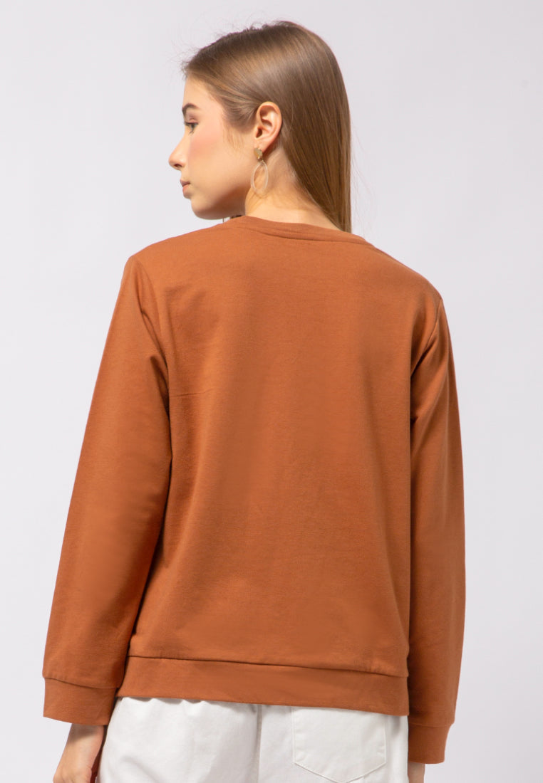 Embroidered Long Sleeve Sweatshirt