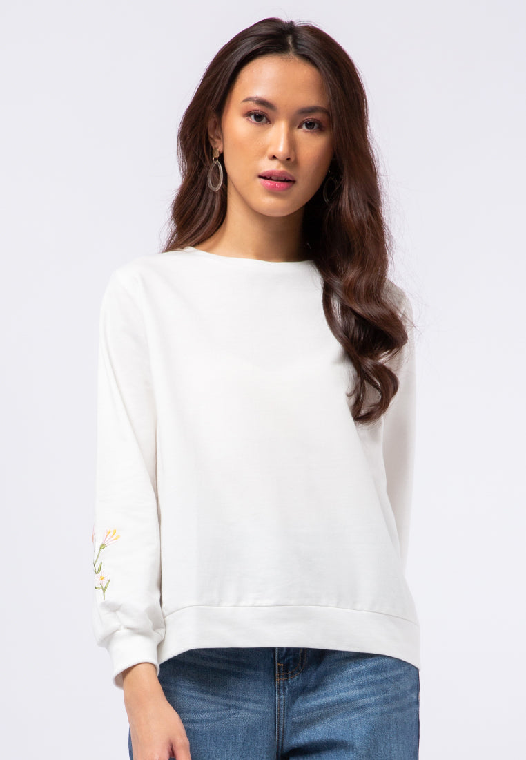 Embroidery Long Sleeve Sweatshirt