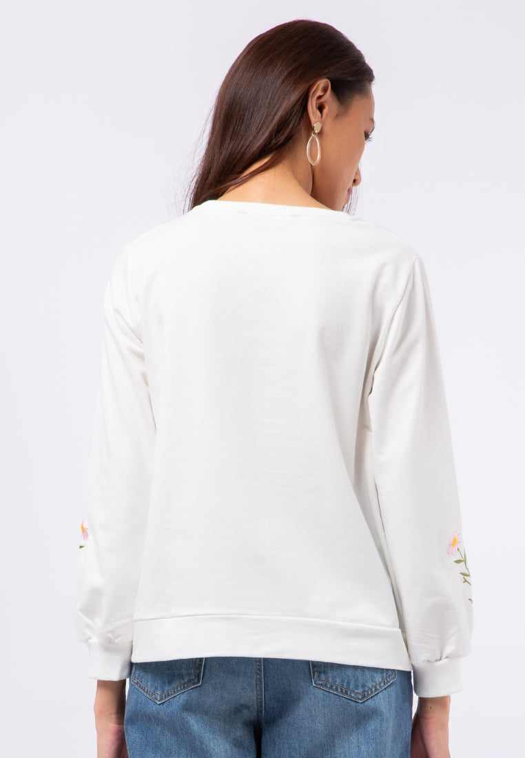 Embroidery Long Sleeve Sweatshirt