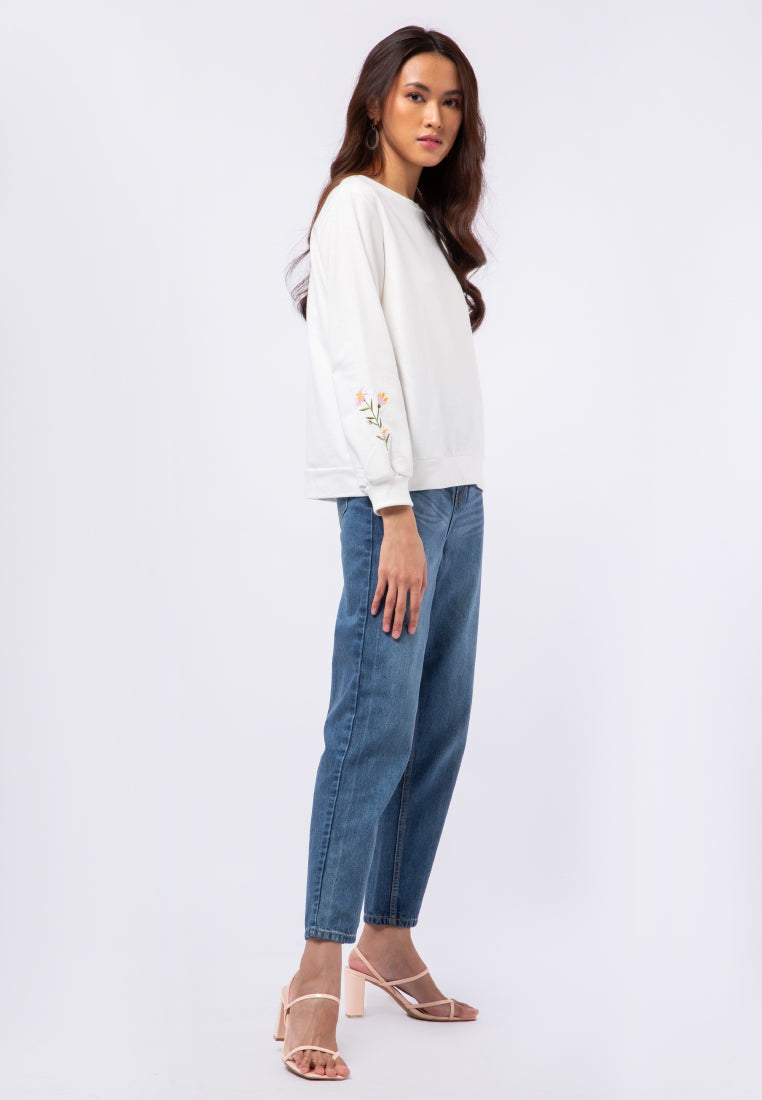 Embroidery Long Sleeve Sweatshirt