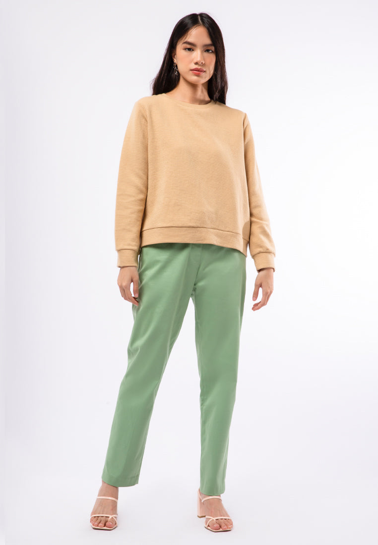 Textured Round Neck Sweatshirt
