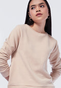 Crop Textured Sweatshirt