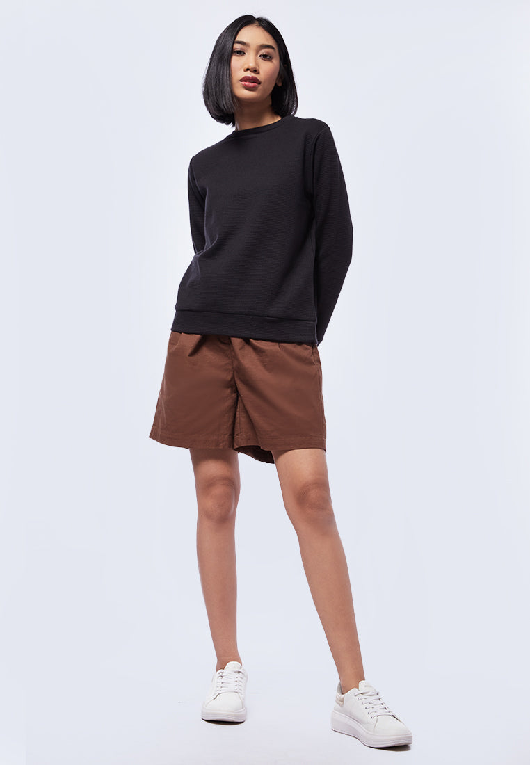 Long Sleeve Textured Sweatshirt