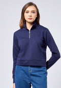 Front Zip Long Sleeve Sweatshirt