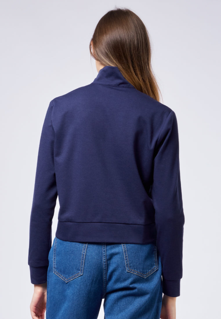 Front Zip Long Sleeve Sweatshirt