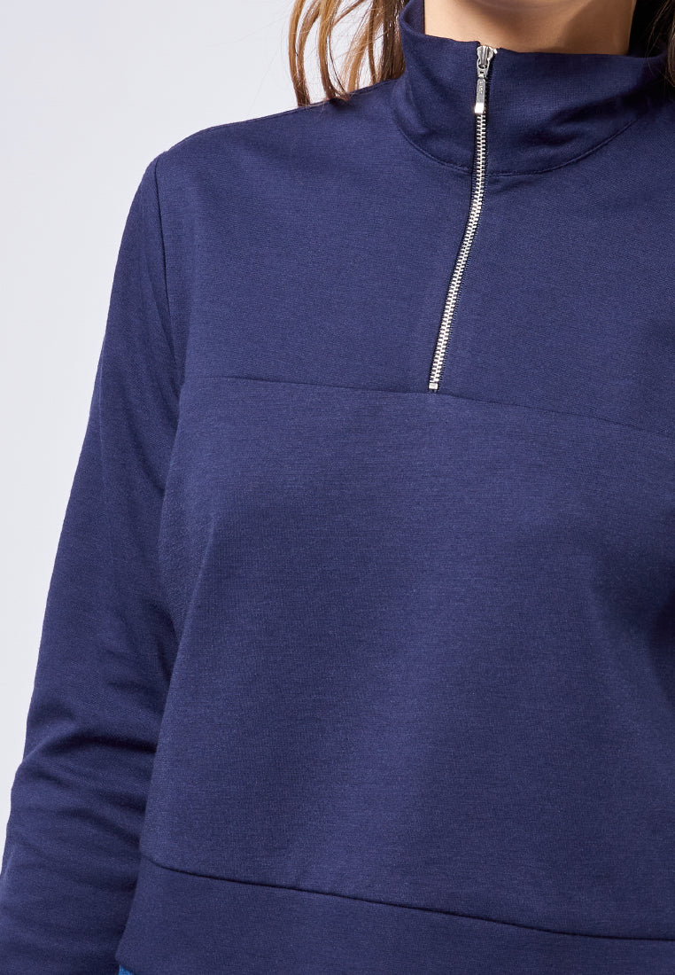 Front Zip Long Sleeve Sweatshirt