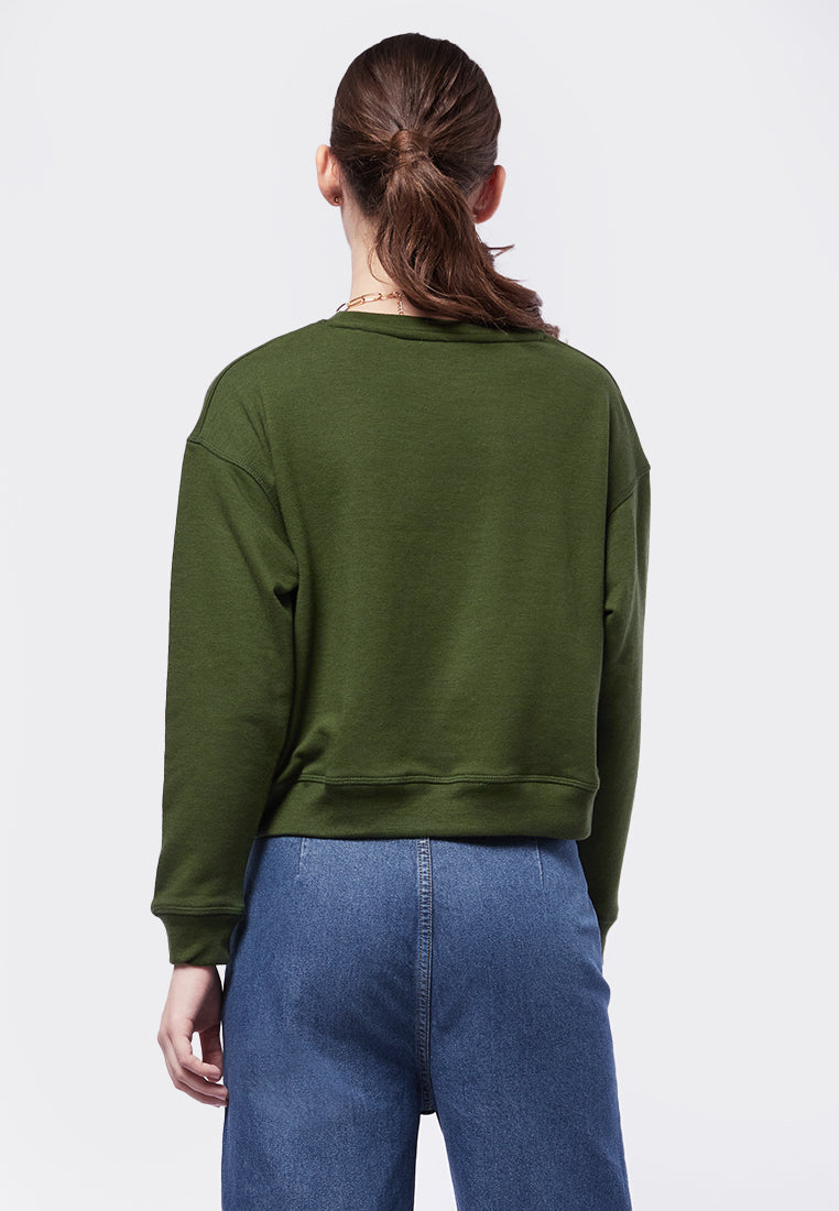 Long Sleeve Basic Crop Sweatshirt