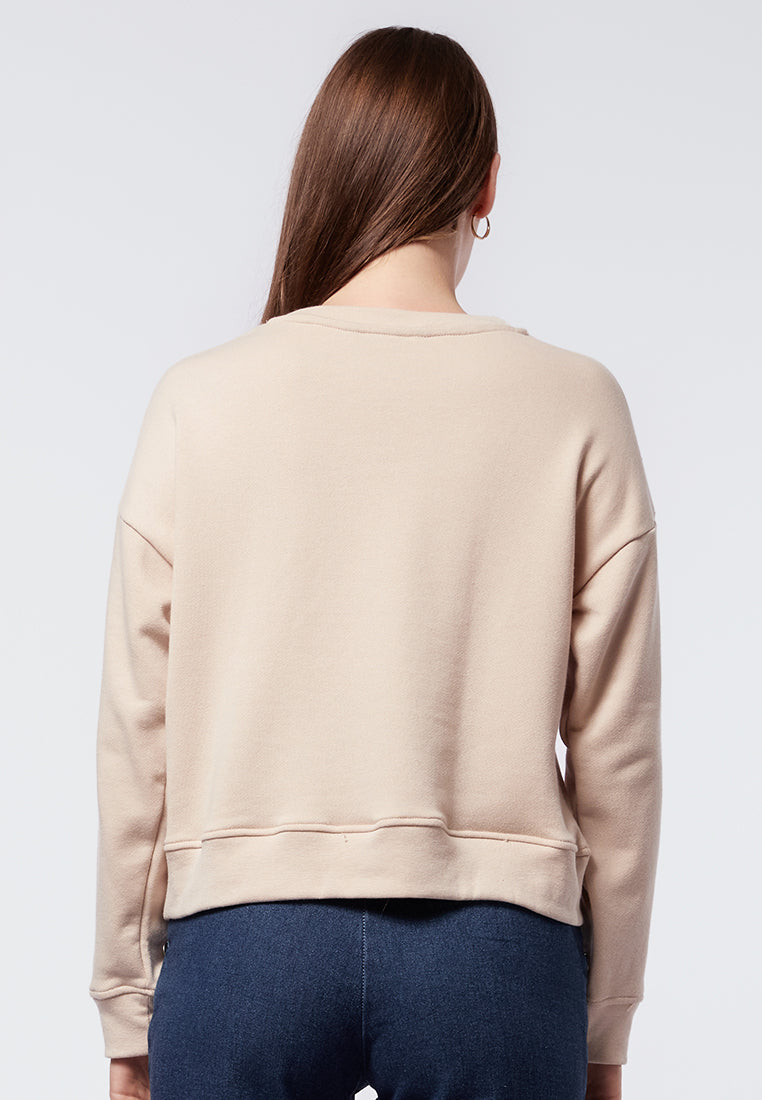 Daisy Embroidery Crop Sweatshirt