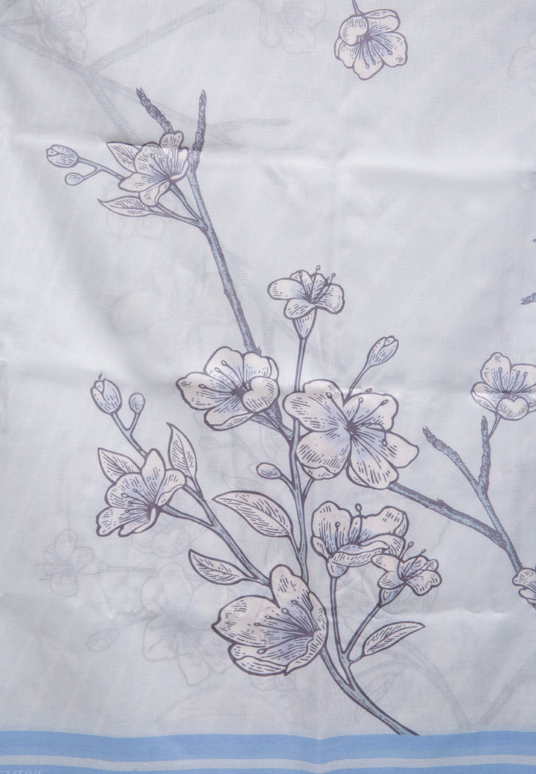 Printed Square Scarves Dusty Blue