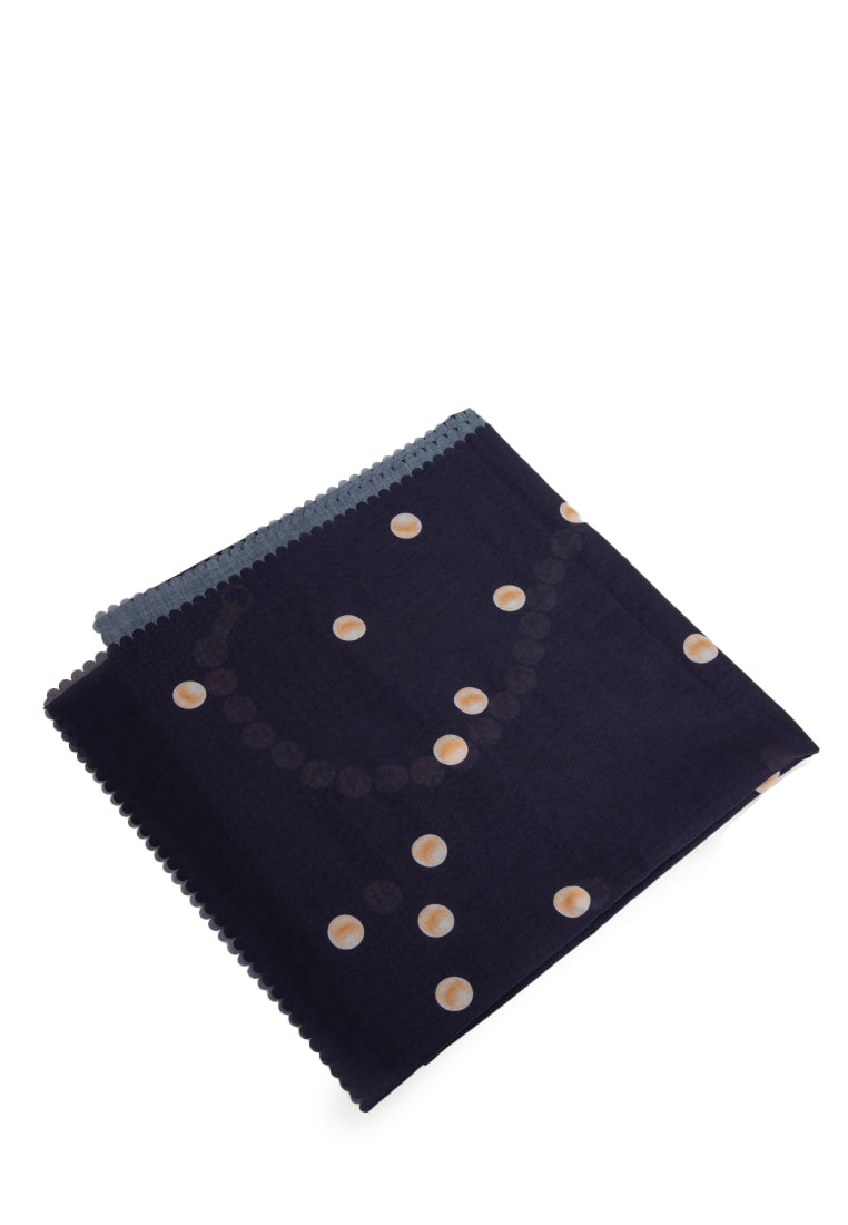 Printed Square Scarves Ink Blue