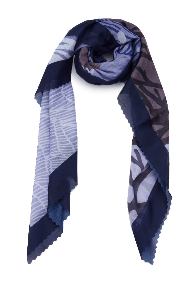 Printed Navy Scarf