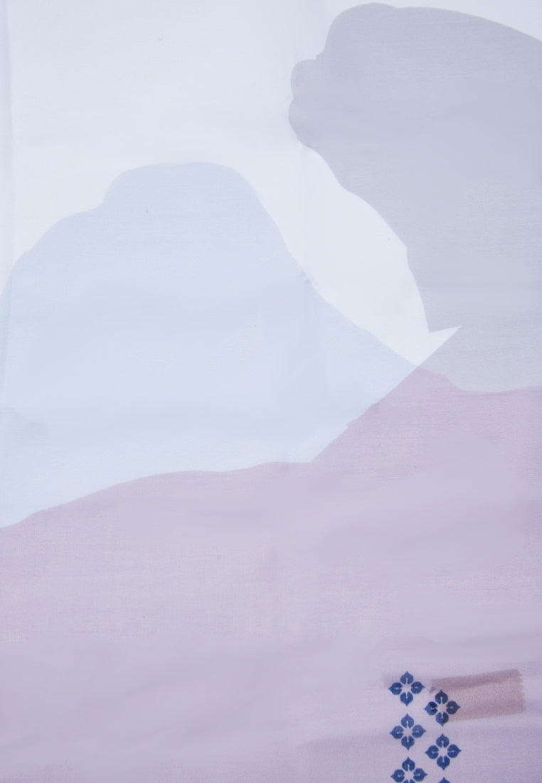 Printed Light Blue Scarf
