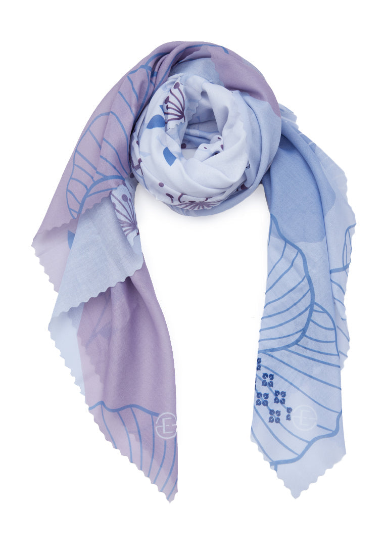 Printed Light Blue Scarf