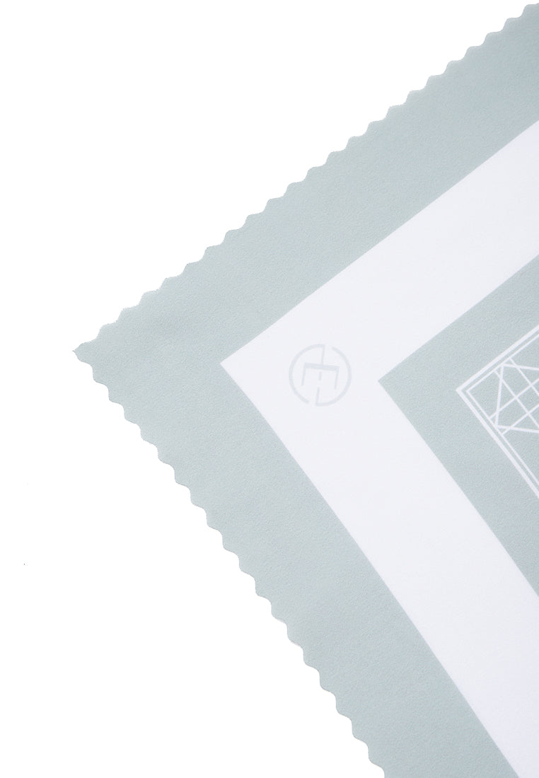 Printed Soft Green Geometry Scarf