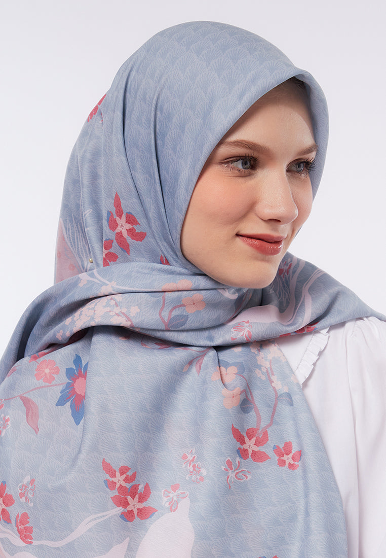 Floral Printed Soft Green Scarf