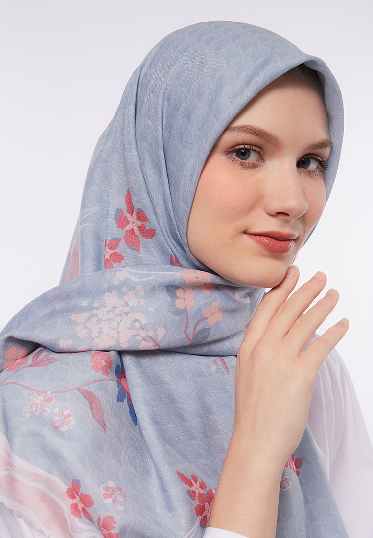 Floral Printed Soft Green Scarf