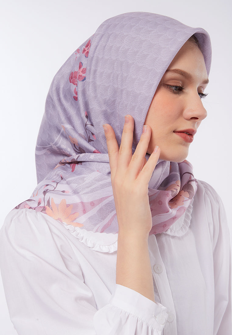 Floral Printed Grey Scarf