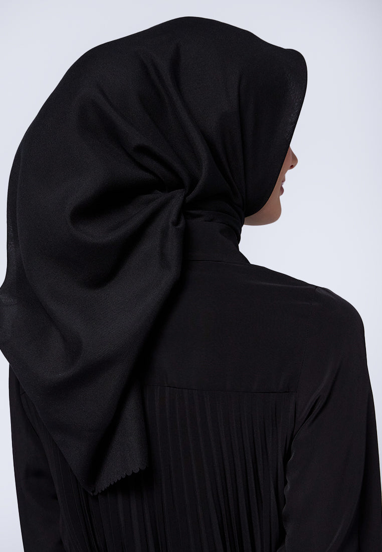 Solid Black Square Scarf