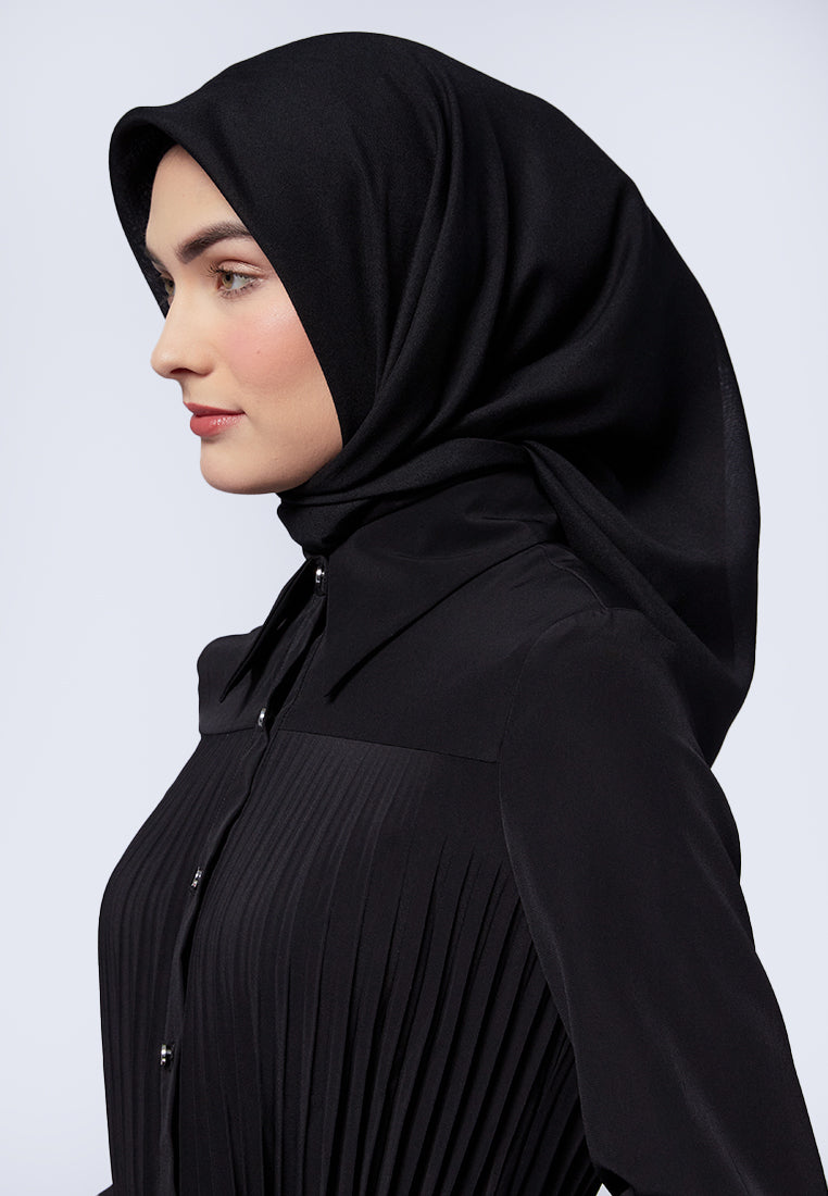 Solid Black Square Scarf