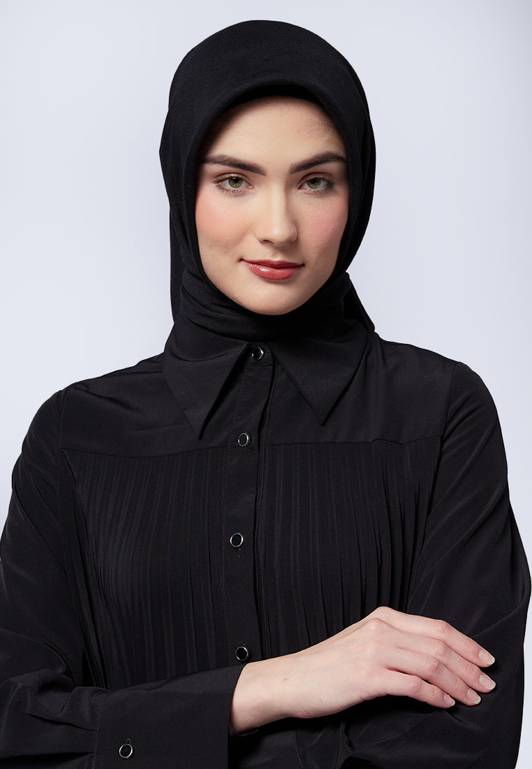 Solid Black Square Scarf