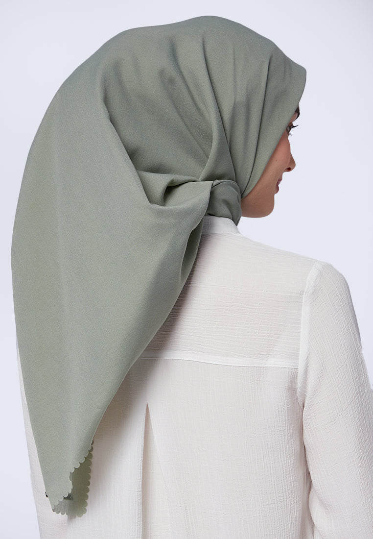 Solid Soft Green Square Scarf