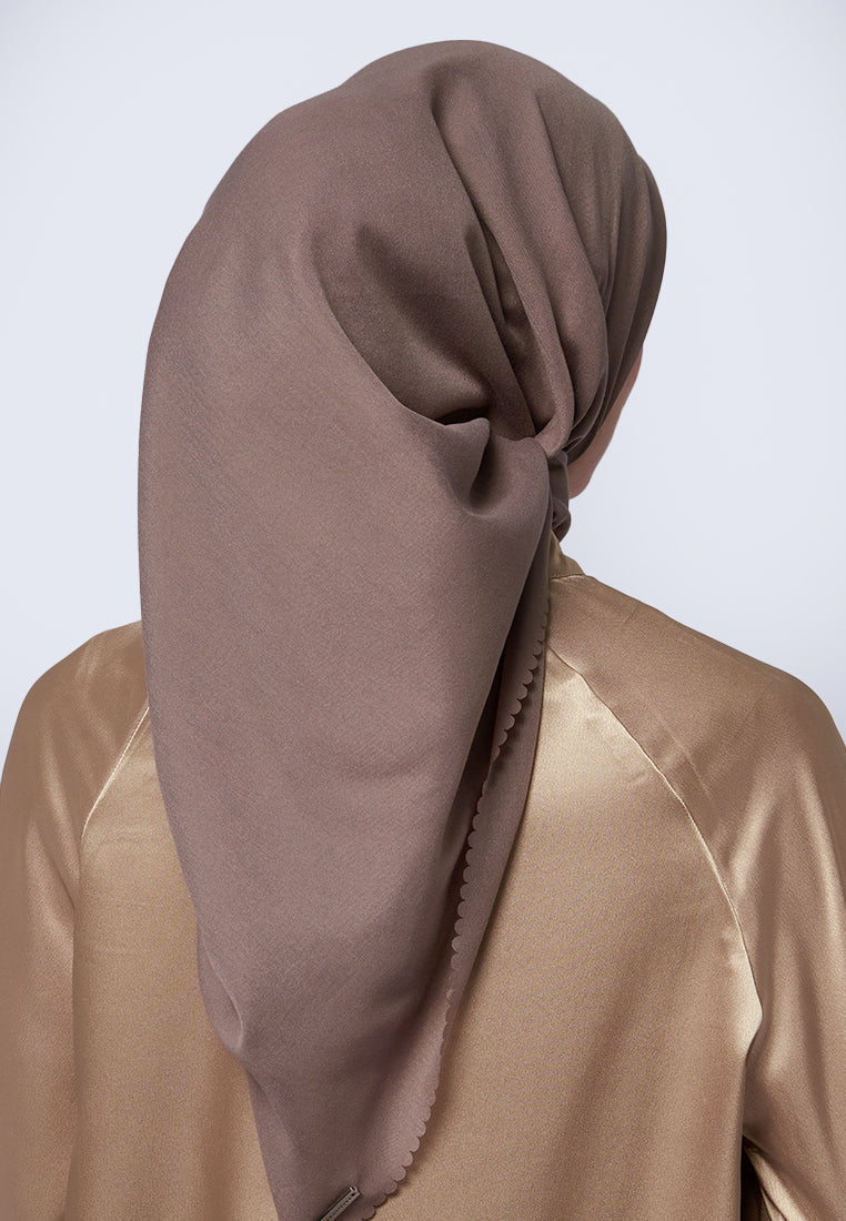 Solid Brown Square Scarf