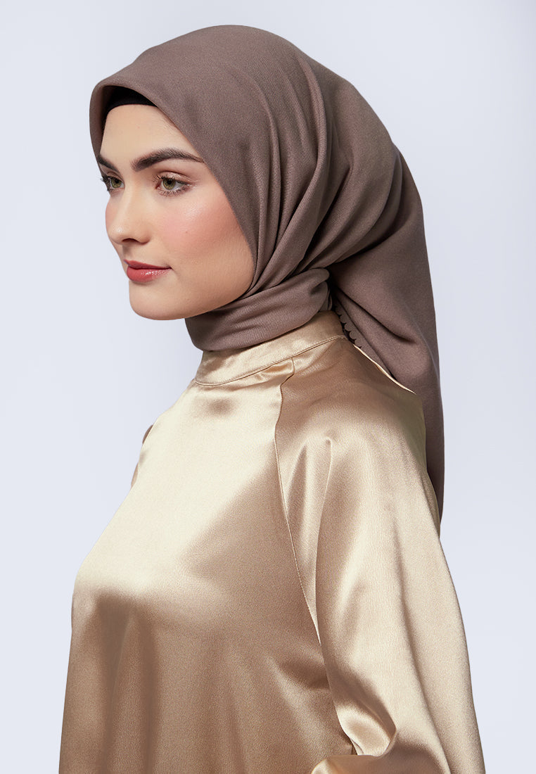 Solid Brown Square Scarf