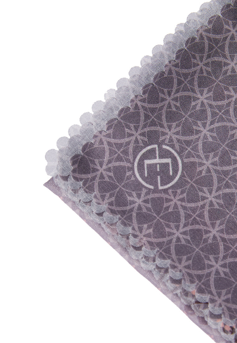 Floral Printed Grey Square Scarf