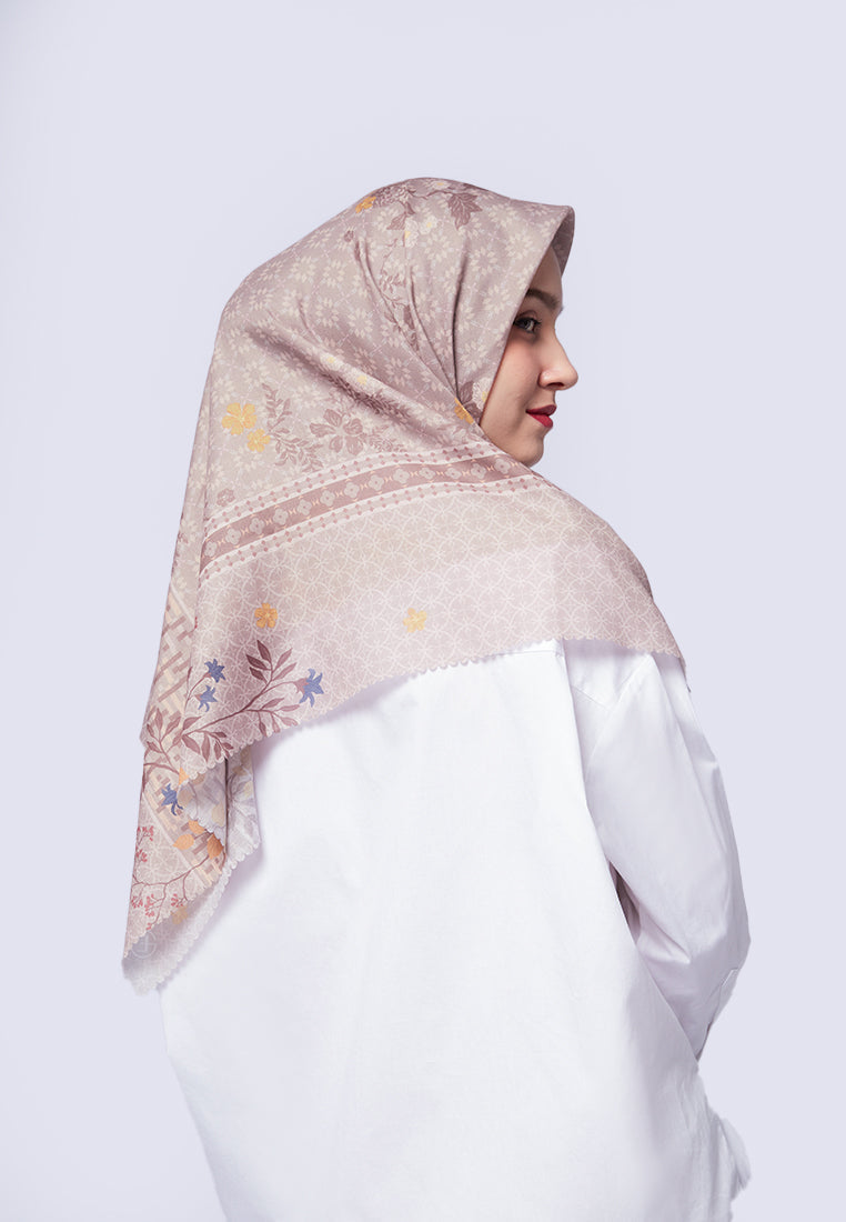 Floral Printed Oatmeal Square Scarf