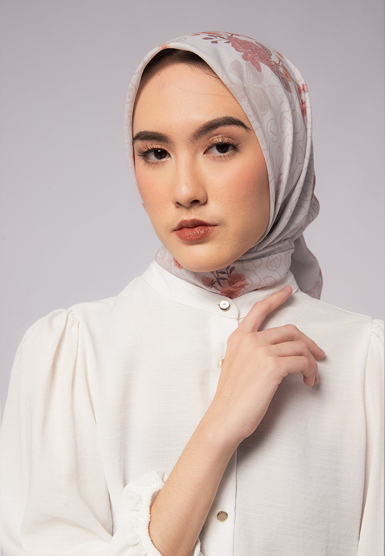 Floral Printed Beige Scarf