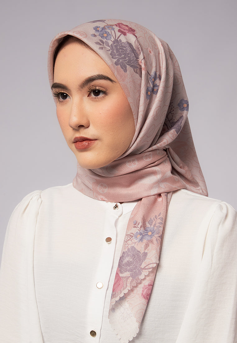 Floral Printed Peach Scarf