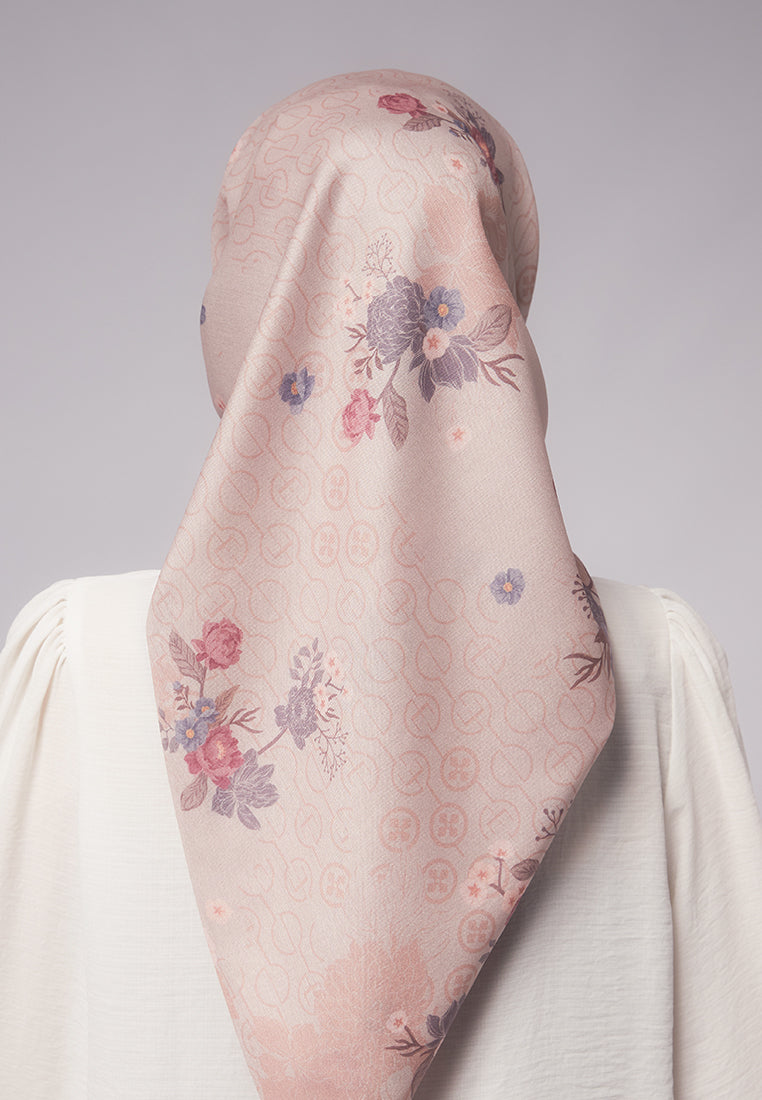 Floral Printed Peach Scarf