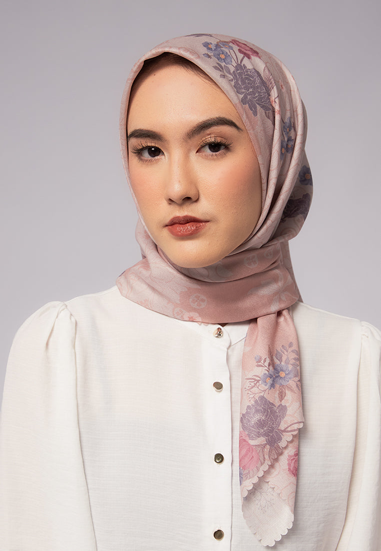 Floral Printed Peach Scarf