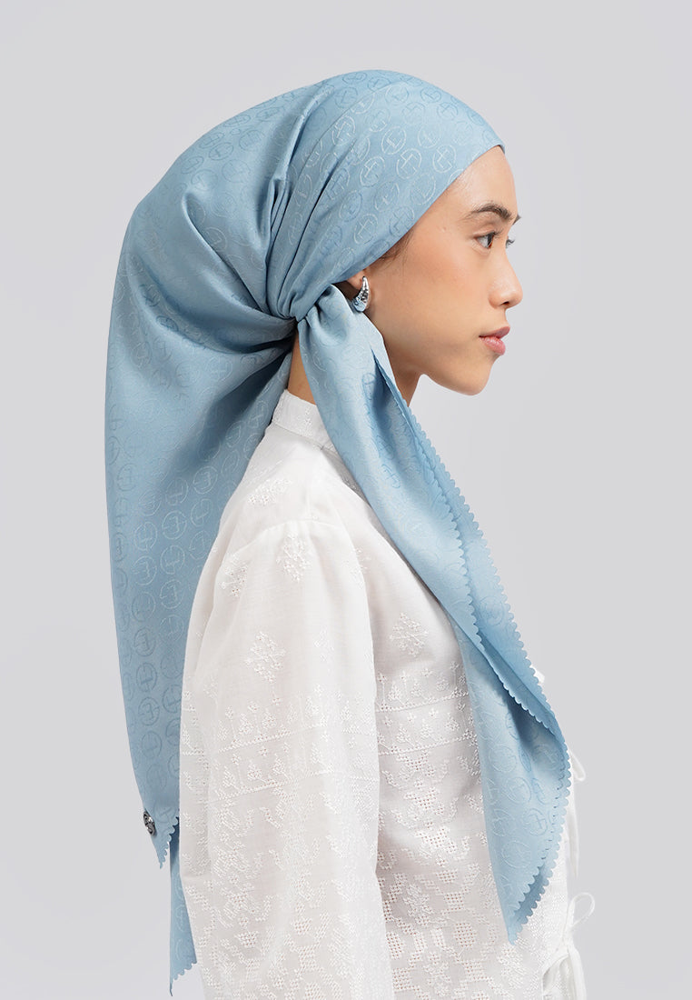 Misty Blue Square Scarf